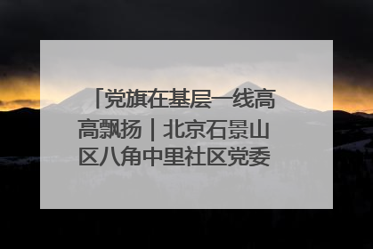 党旗在基层一线高高飘扬｜北京石景山区八角中里社区党委：用脚步丈量民生