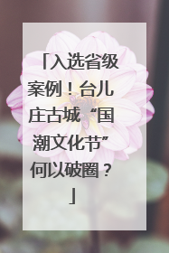 入选省级案例！台儿庄古城“国潮文化节”何以破圈？