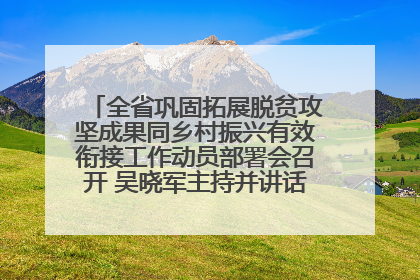 全省巩固拓展脱贫攻坚成果同乡村振兴有效衔接工作动员部署会召开 吴晓军主持并讲话 罗东川作安排部署