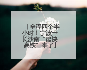 全程四个半小时！宁波→长沙南“最快高铁”来了