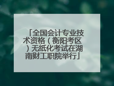 全国会计专业技术资格（衡阳考区）无纸化考试在湖南财工职院举行
