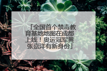 全国首个禁毒教育基地地图在成都上线！奥运冠军黄张嘉洋有新身份
