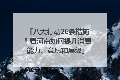 八大行动26条措施！看河南如何提升消费能力、意愿和层级