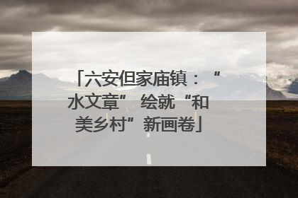 六安但家庙镇：“水文章” 绘就“和美乡村”新画卷