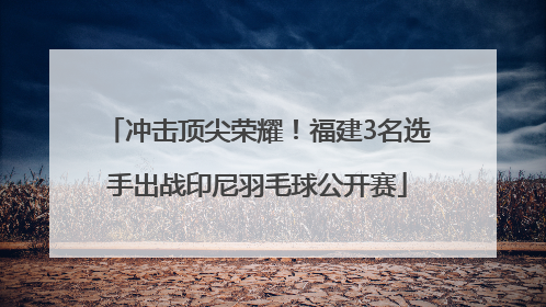 冲击顶尖荣耀！福建3名选手出战印尼羽毛球公开赛