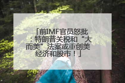 前IMF官员怒批：特朗普关税和“大而美”法案或重创美经济和股市！