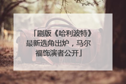 剧版《哈利波特》最新选角出炉，马尔福饰演者公开