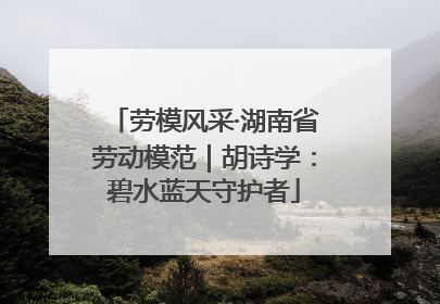 劳模风采·湖南省劳动模范｜胡诗学：碧水蓝天守护者