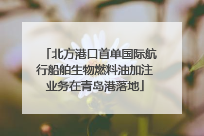 北方港口首单国际航行船舶生物燃料油加注业务在青岛港落地