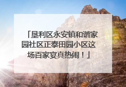 垦利区永安镇和谐家园社区正泰田园小区这场百家宴真热闹！