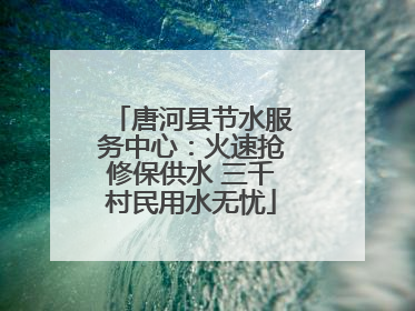 唐河县节水服务中心：火速抢修保供水 三千村民用水无忧