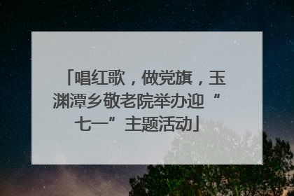 唱红歌，做党旗，玉渊潭乡敬老院举办迎“七一”主题活动
