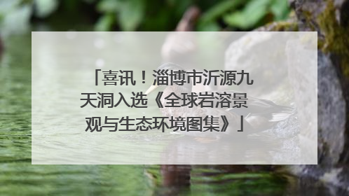 喜讯！淄博市沂源九天洞入选《全球岩溶景观与生态环境图集》