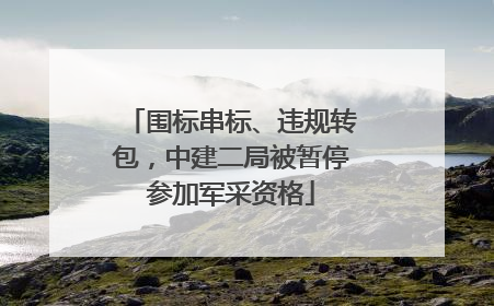 围标串标、违规转包，中建二局被暂停参加军采资格