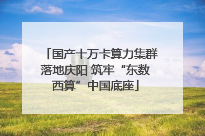 国产十万卡算力集群落地庆阳 筑牢“东数西算”中国底座