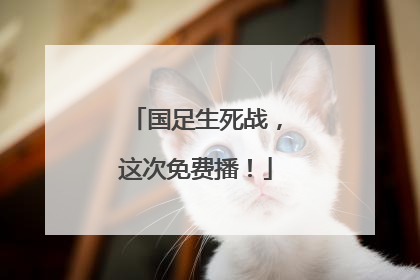 国足生死战，这次免费播！