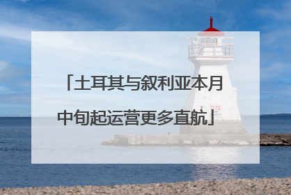 土耳其与叙利亚本月中旬起运营更多直航