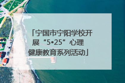 宁国市宁阳学校开展“5•25”心理健康教育系列活动