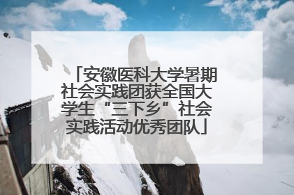 安徽医科大学暑期社会实践团获全国大学生“三下乡”社会实践活动优秀团队