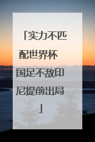 实力不匹配世界杯 国足不敌印尼提前出局