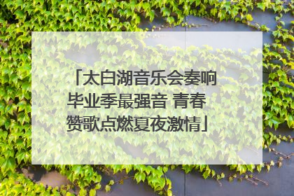 太白湖音乐会奏响毕业季最强音 青春赞歌点燃夏夜激情