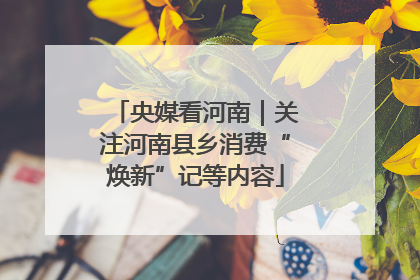 央媒看河南｜关注河南县乡消费“焕新”记等内容