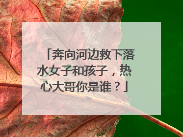 奔向河边救下落水女子和孩子，热心大哥你是谁？