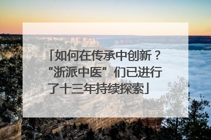 如何在传承中创新?“浙派中医”们已进行了十三年持续探索