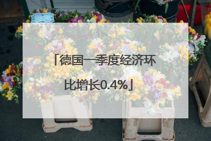 德国一季度经济环比增长0.4%