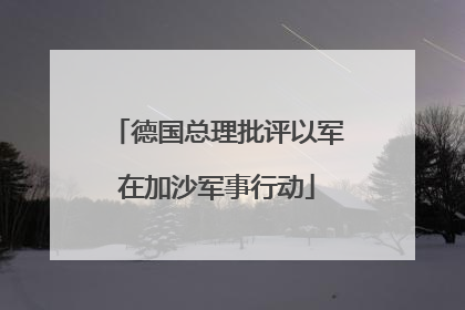 德国总理批评以军在加沙军事行动