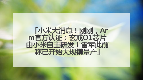 小米大消息！刚刚，Arm官方认证：玄戒O1芯片由小米自主研发！雷军此前称已开始大规模量产