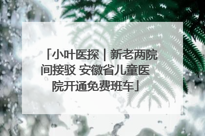 小叶医探｜新老两院间接驳 安徽省儿童医院开通免费班车