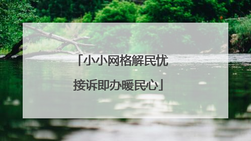 小小网格解民忧 接诉即办暖民心