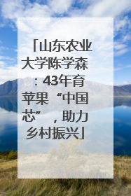 山东农业大学陈学森：43年育苹果“中国芯”，助力乡村振兴