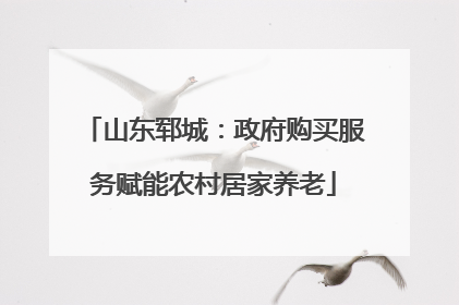 山东郓城：政府购买服务赋能农村居家养老