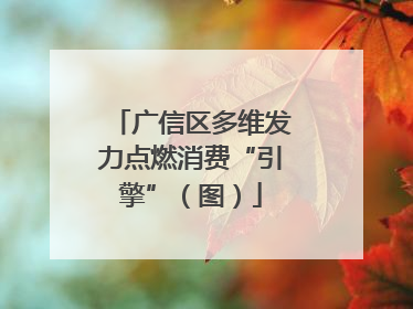 广信区多维发力点燃消费“引擎”（图）