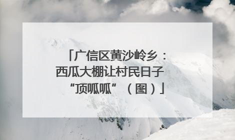 广信区黄沙岭乡：西瓜大棚让村民日子“顶呱呱”（图）