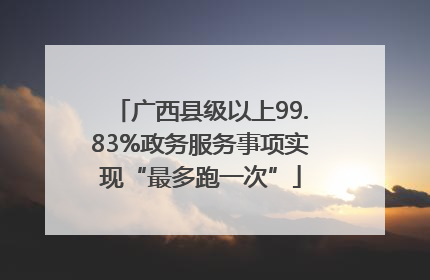 广西县级以上99.83%政务服务事项实现“最多跑一次”