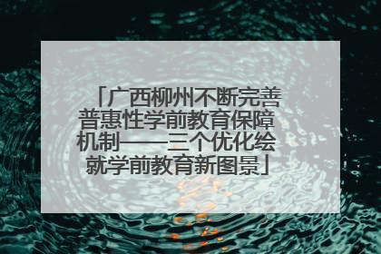广西柳州不断完善普惠性学前教育保障机制——三个优化绘就学前教育新图景