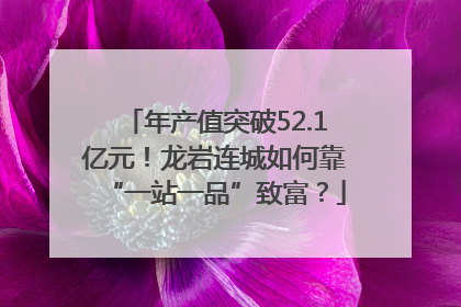 年产值突破52.1亿元！龙岩连城如何靠“一站一品”致富？