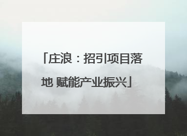 庄浪：招引项目落地 赋能产业振兴