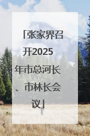 张家界召开2025年市总河长、市林长会议