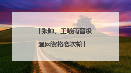 张帅、王曦雨晋级温网资格赛次轮