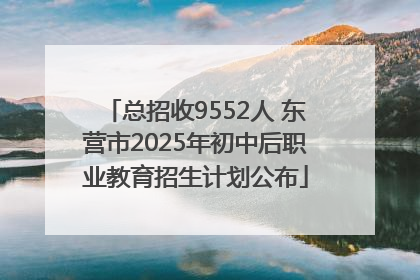 总招收9552人 东营市2025年初中后职业教育招生计划公布