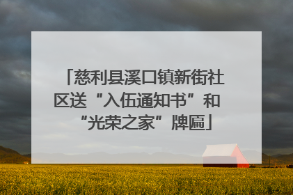 慈利县溪口镇新街社区送“入伍通知书”和“光荣之家”牌匾