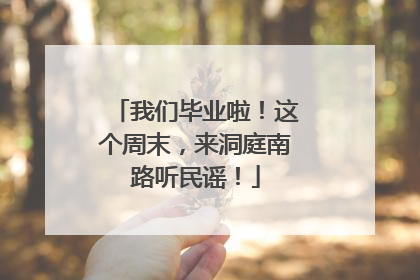 我们毕业啦！这个周末，来洞庭南路听民谣！