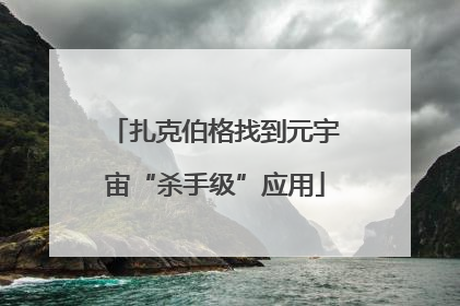 扎克伯格找到元宇宙“杀手级”应用