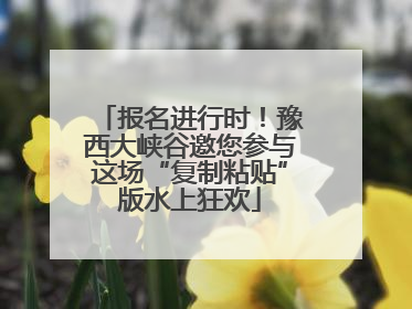 报名进行时！豫西大峡谷邀您参与这场“复制粘贴”版水上狂欢
