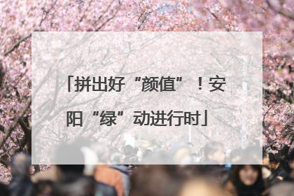 拼出好“颜值”！安阳“绿”动进行时
