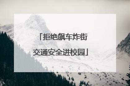拒绝飙车炸街 交通安全进校园